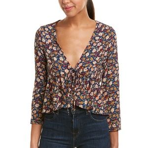 WYLDR tie front peplum top